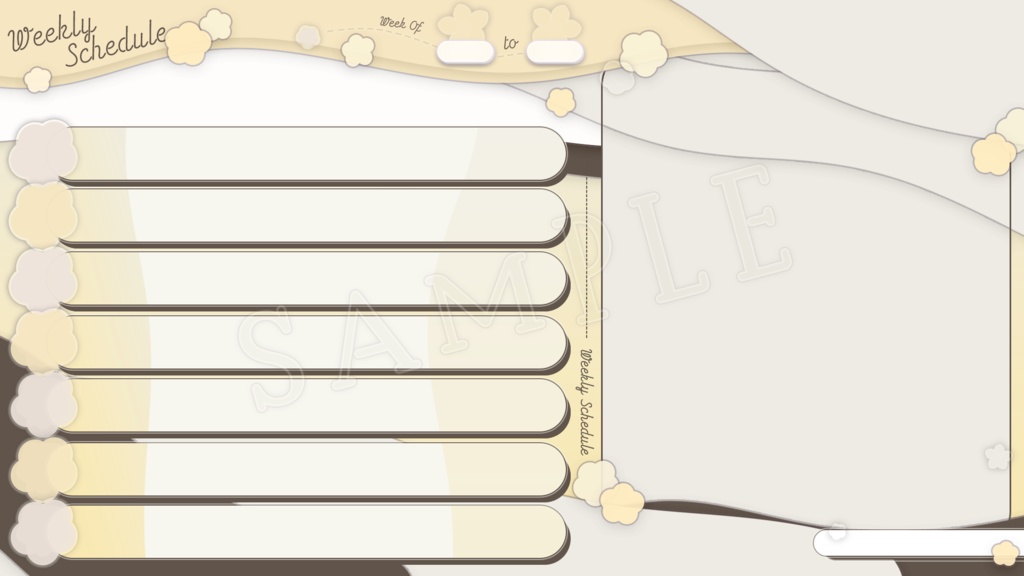 【全4色セット】春っぽい桜の週間予定表【背景付き】