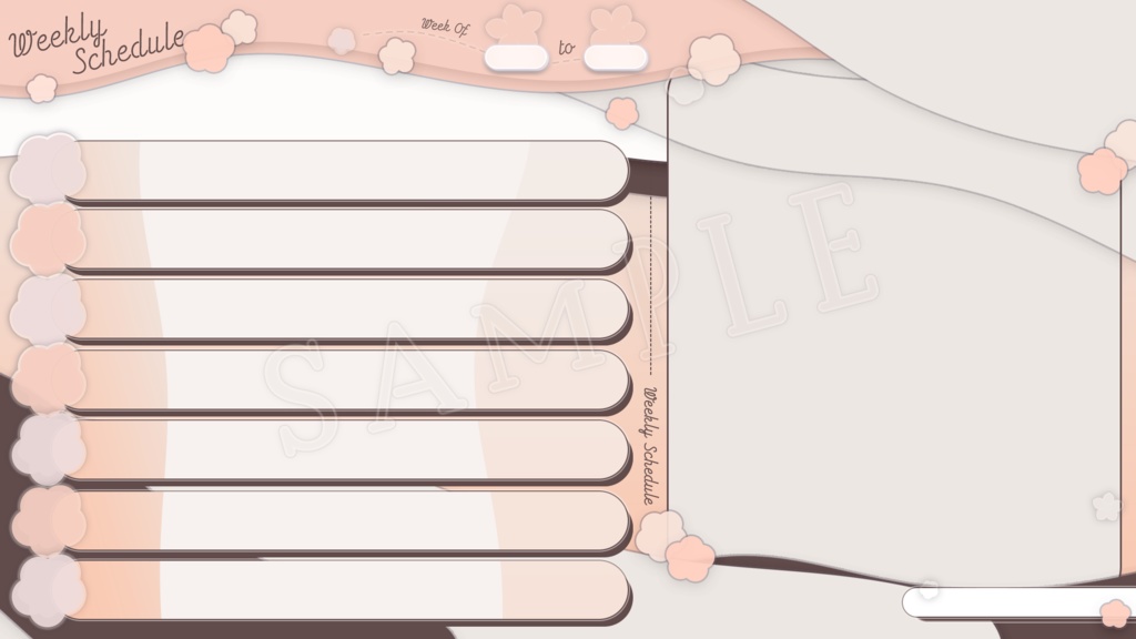 【全4色セット】春っぽい桜の週間予定表【背景付き】