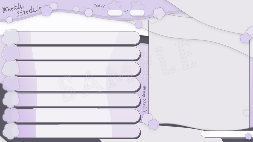 【全4色セット】春っぽい桜の週間予定表【背景付き】