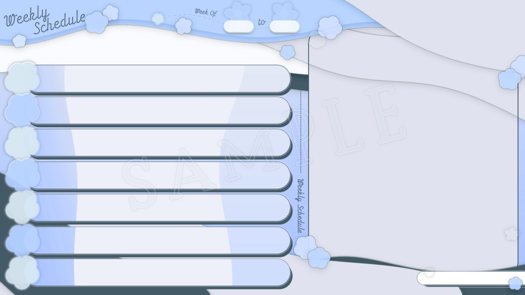 【全4色セット】春っぽい桜の週間予定表【背景付き】
