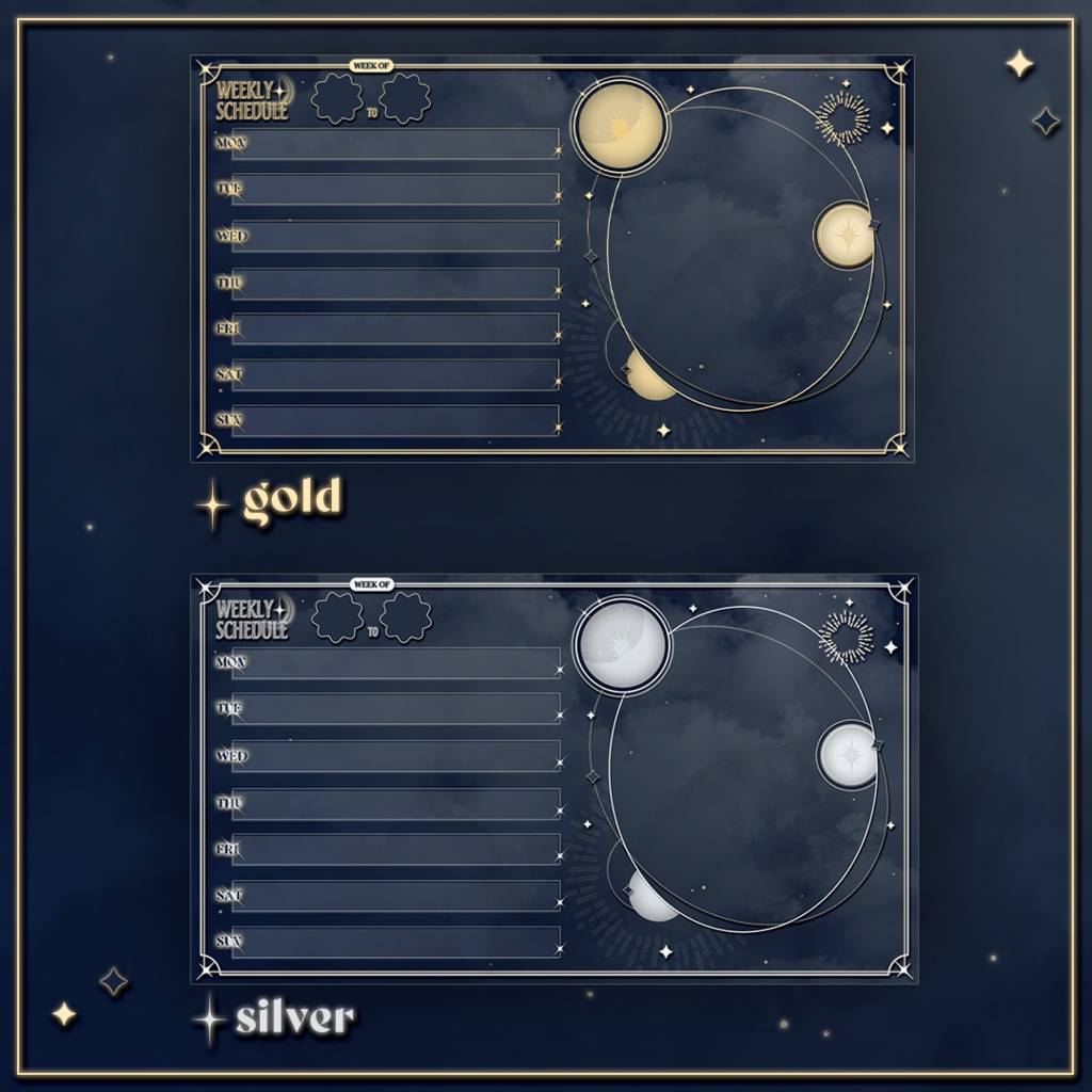 【アンティーク風】週間予定表【2color】