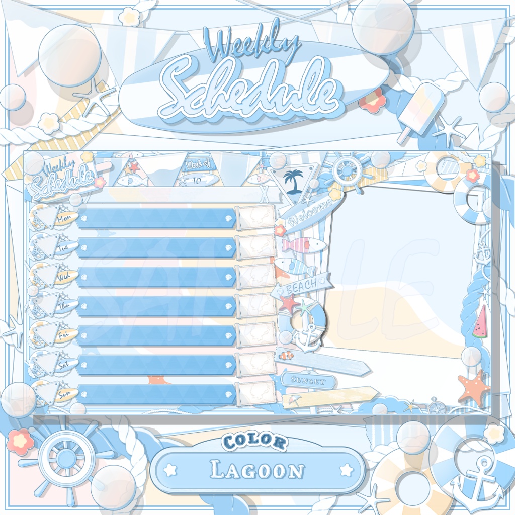 【Seaside Days】週間スケジュール【全3色|FREEあり】