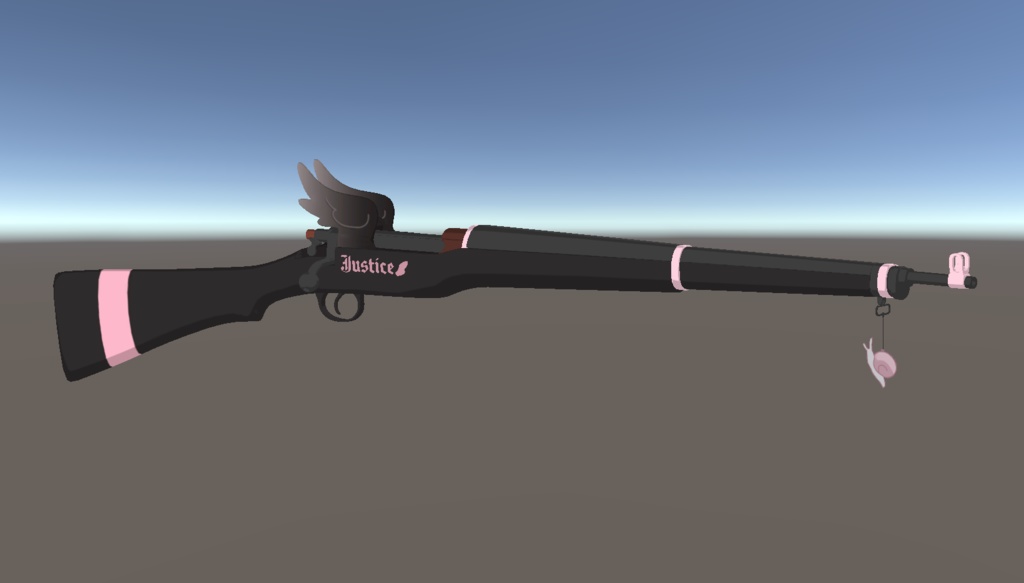 ブルアカ コハル 固有武器「ジャスティスブラック」3dモデル(.UnityPackage .blend)