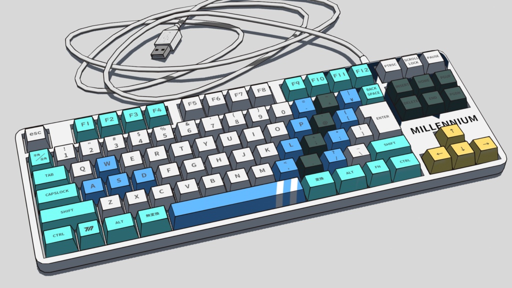 【無料3Dモデル】キーボード .Blend