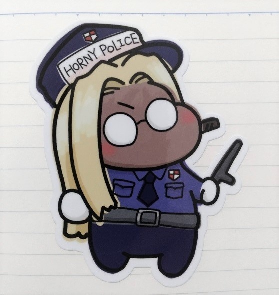 "Horny Police" Integra sticker (fan-merch)