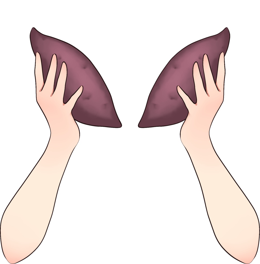 【実りの秋🍁】焼き芋を頬に当てられる素材🍠Roasted Sweet Potato Cheek Warmer【VTuber Asset】