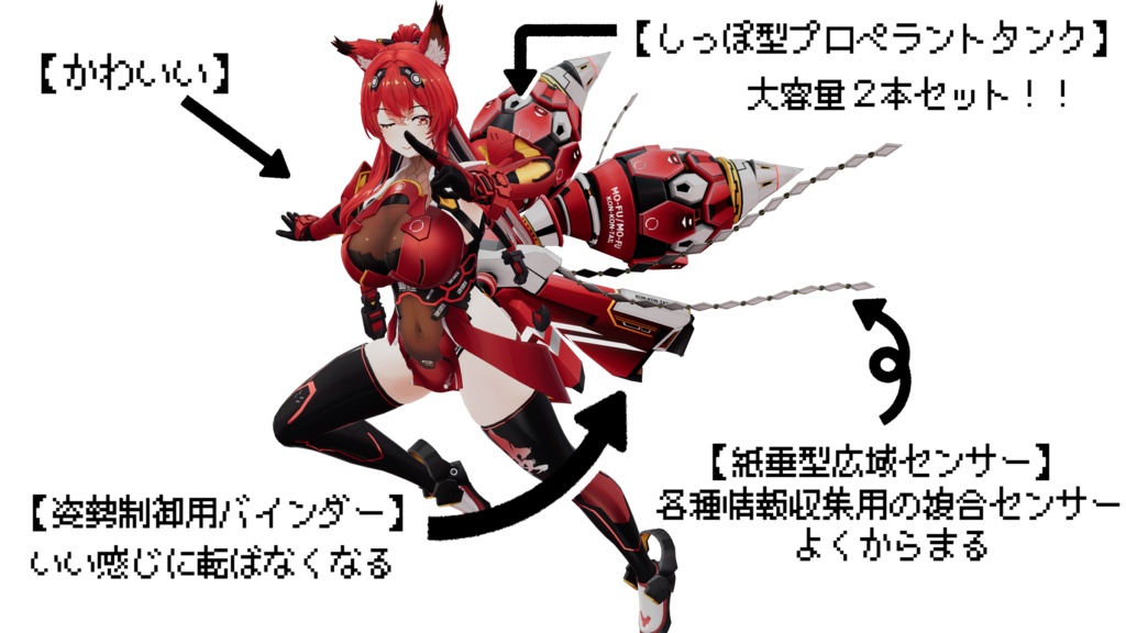 サイバーお狐ニンジャ対応 KON-KON-TAIL-UNIT