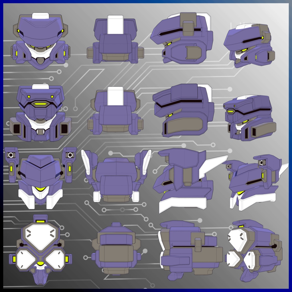 【メカヘッド12個セット】12-Piece Mecha Head Set