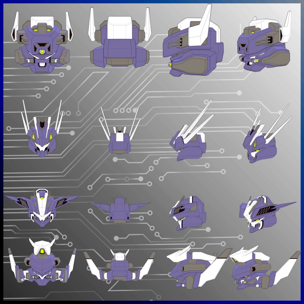 【メカヘッド12個セット】12-Piece Mecha Head Set