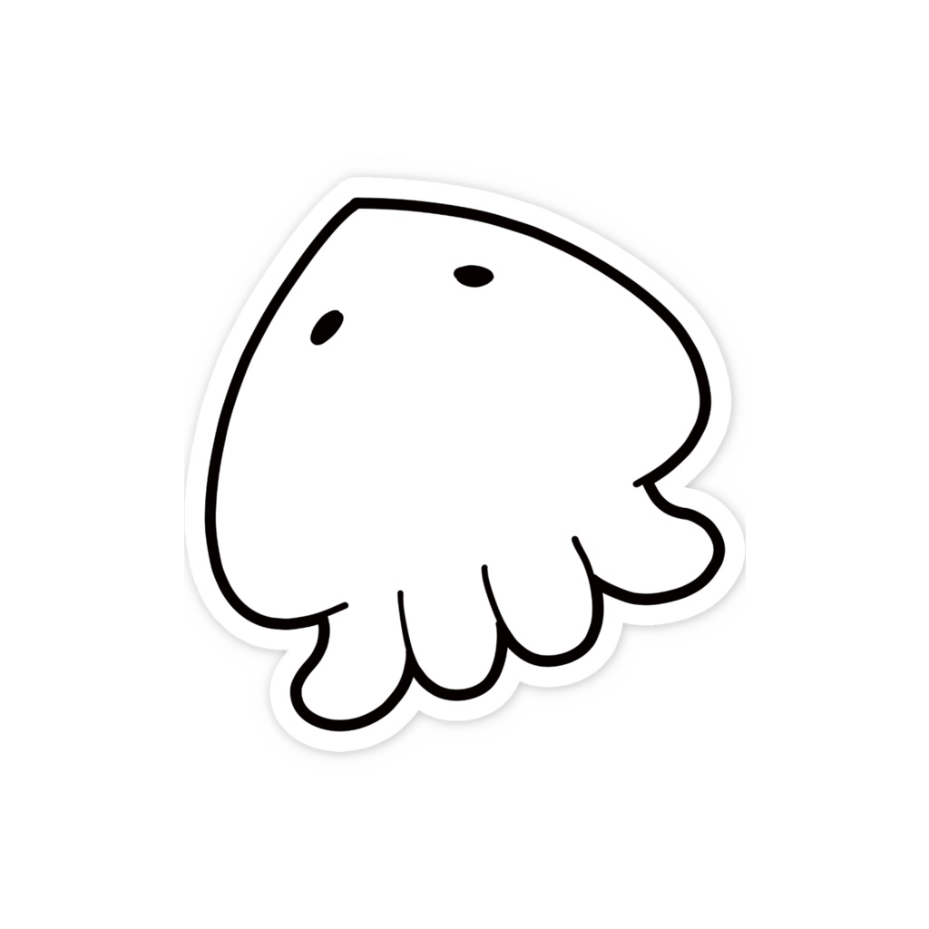 スマホステッカー ただのイカ