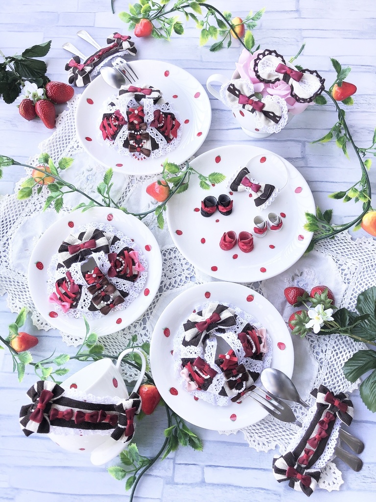 7/30再販予定【4点セット】りぼんたっぷりちょこすとろべりーどれす