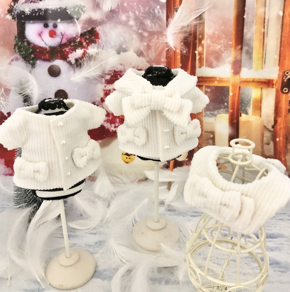 付け襟付きコーデュロイロングコート(真冬用)