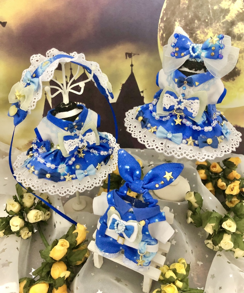 "bling-bling"starry night dress&overalls