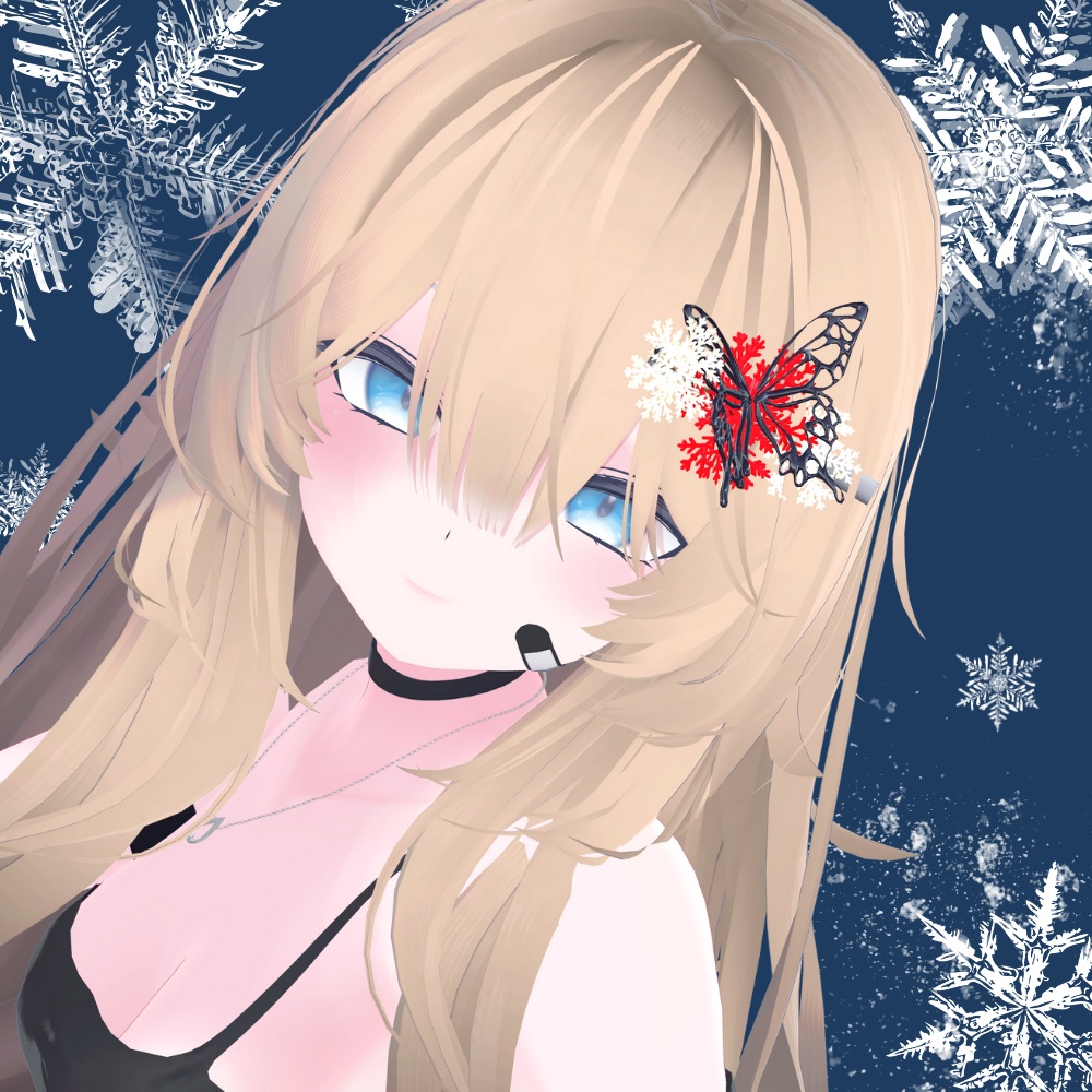 【VRC想定】Snow Hair Pin