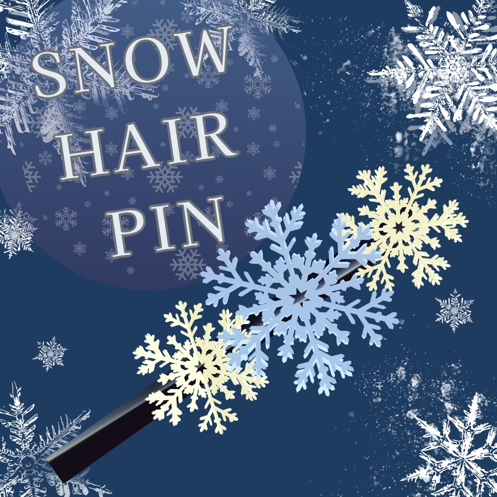 【VRC想定】Snow Hair Pin