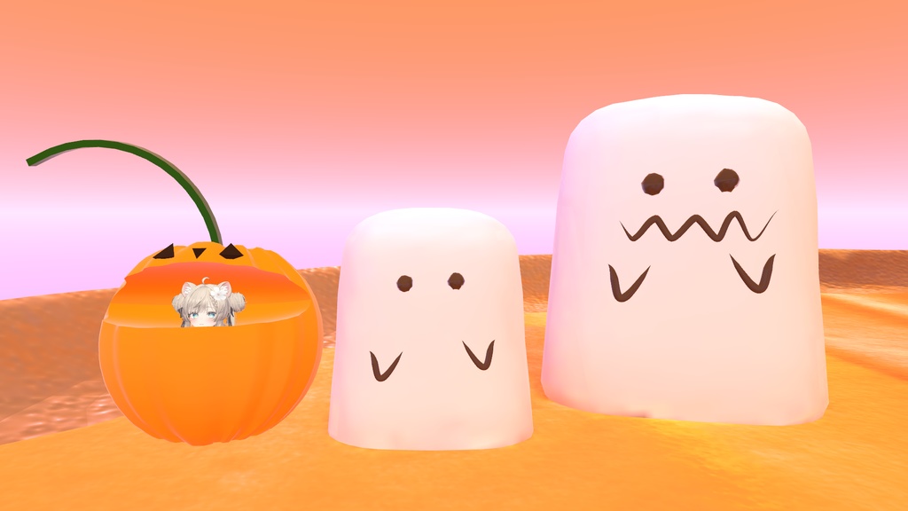 【VRChat想定】かぼちゃの被り物