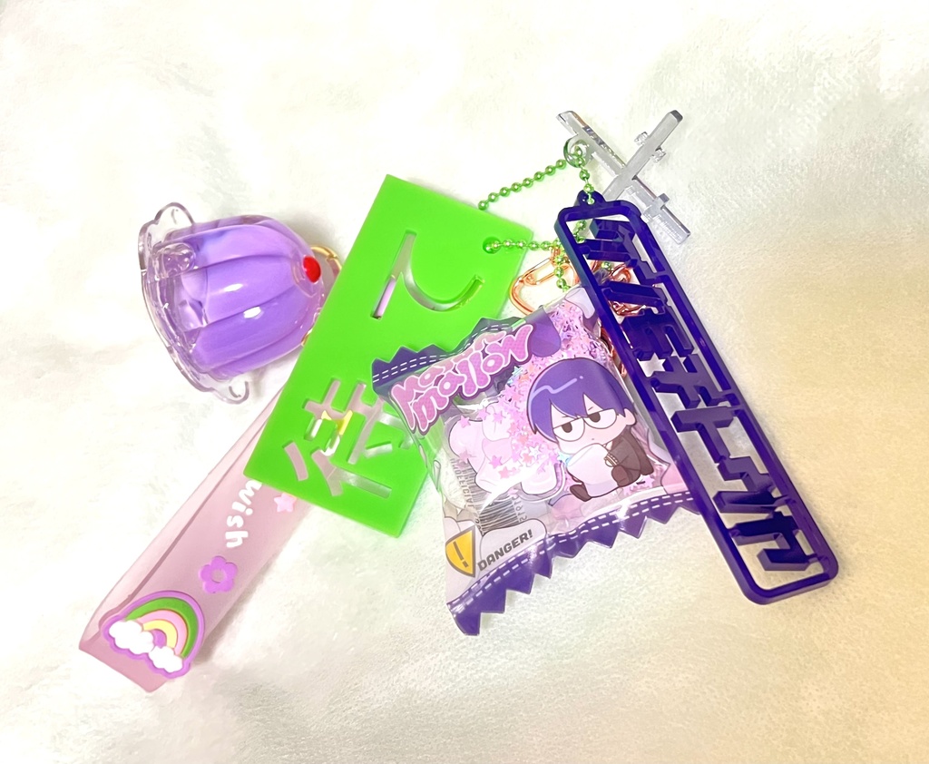 【非公式】文字とアイコンジャラジャラアクリルキーホルダー