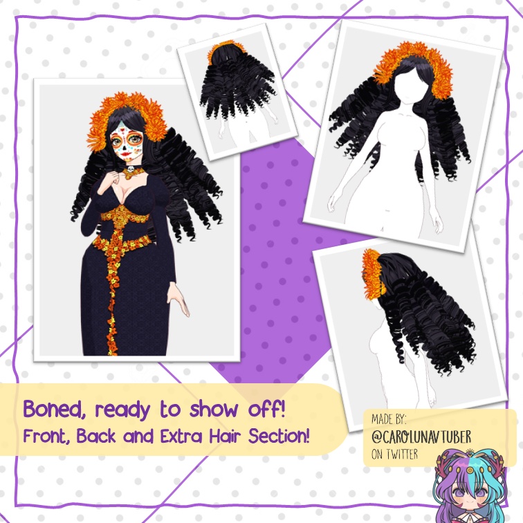 【VROID: Hair】Curly Floral Hair