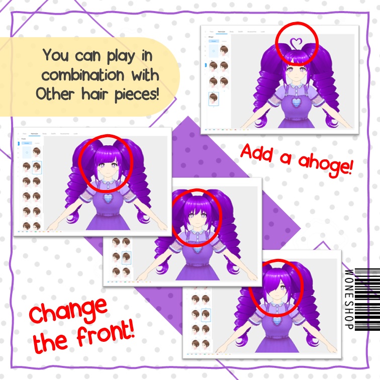 【VROID: Hair】Doll Ponytails