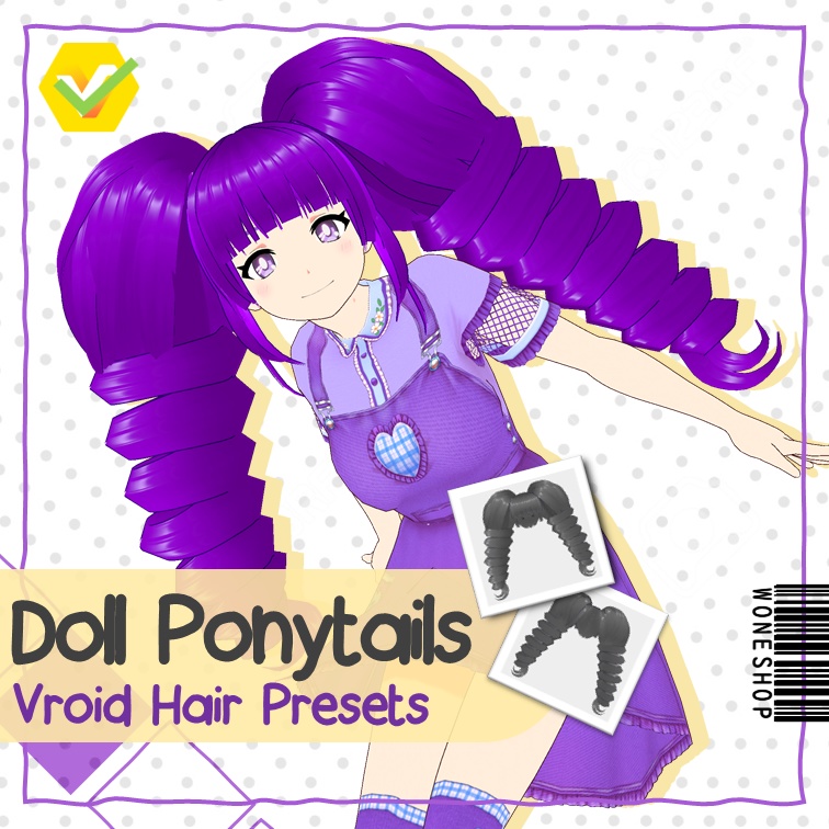 【VROID: Hair】Doll Ponytails
