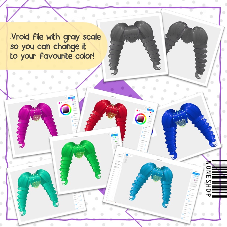 【VROID: Hair】Doll Ponytails