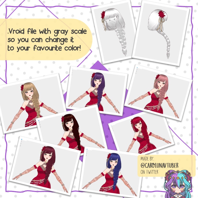 【VROID: Hair】Love side Braid