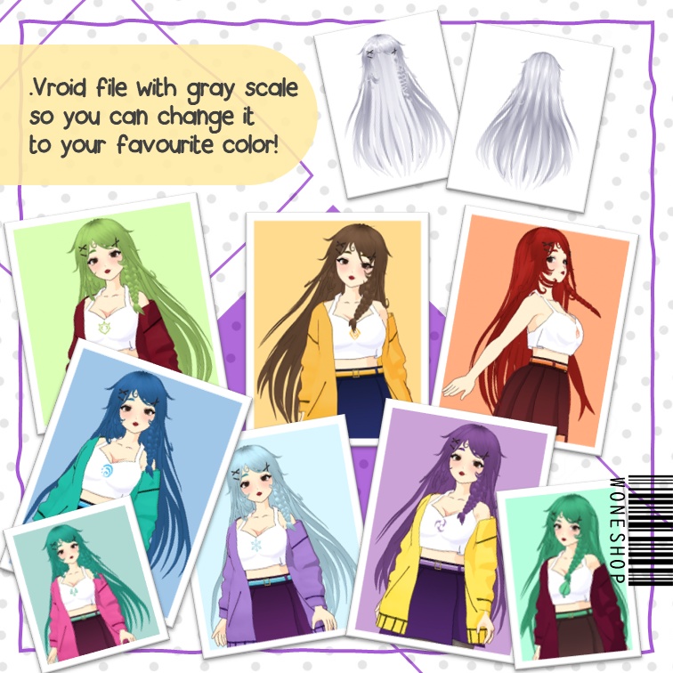 【VROID: Hair】Stylish Long Hair