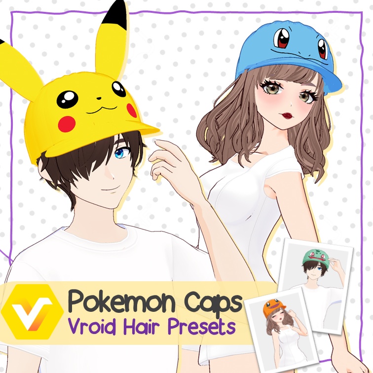 【VROID: Hair】Pokemon Caps