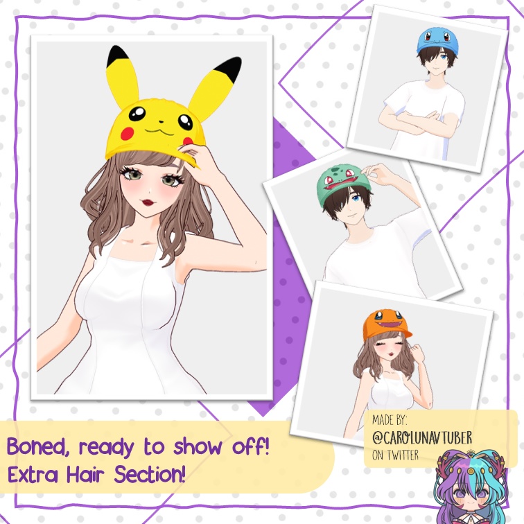 【VROID: Hair】Pokemon Caps
