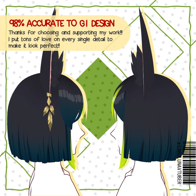 【VROID: Hair】FAN-MADE Tighnari