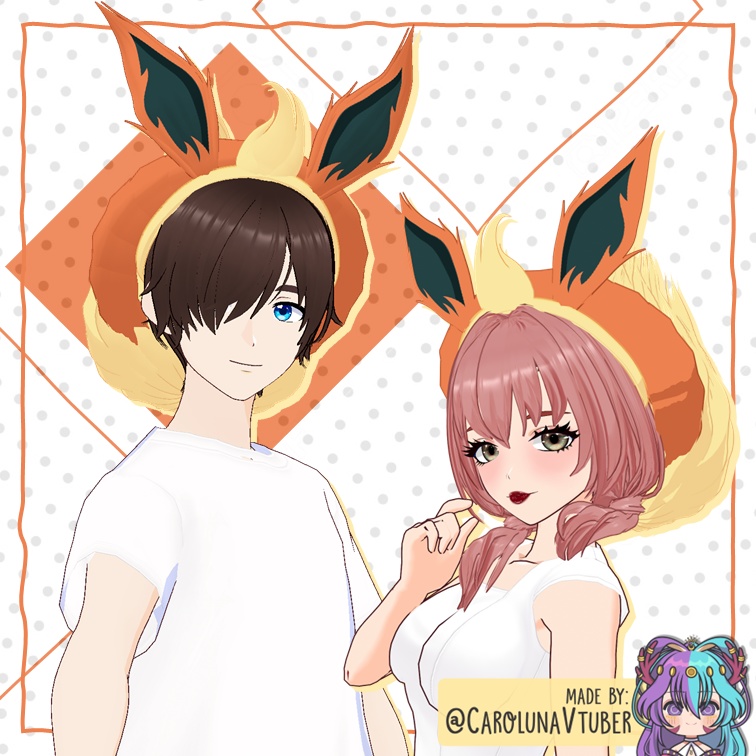 【VROID: Hair】Eeveelutions Berets