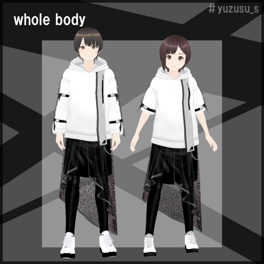【VRoid】モノラインパーカーセット*Monochrome line hoodie set【6colors】