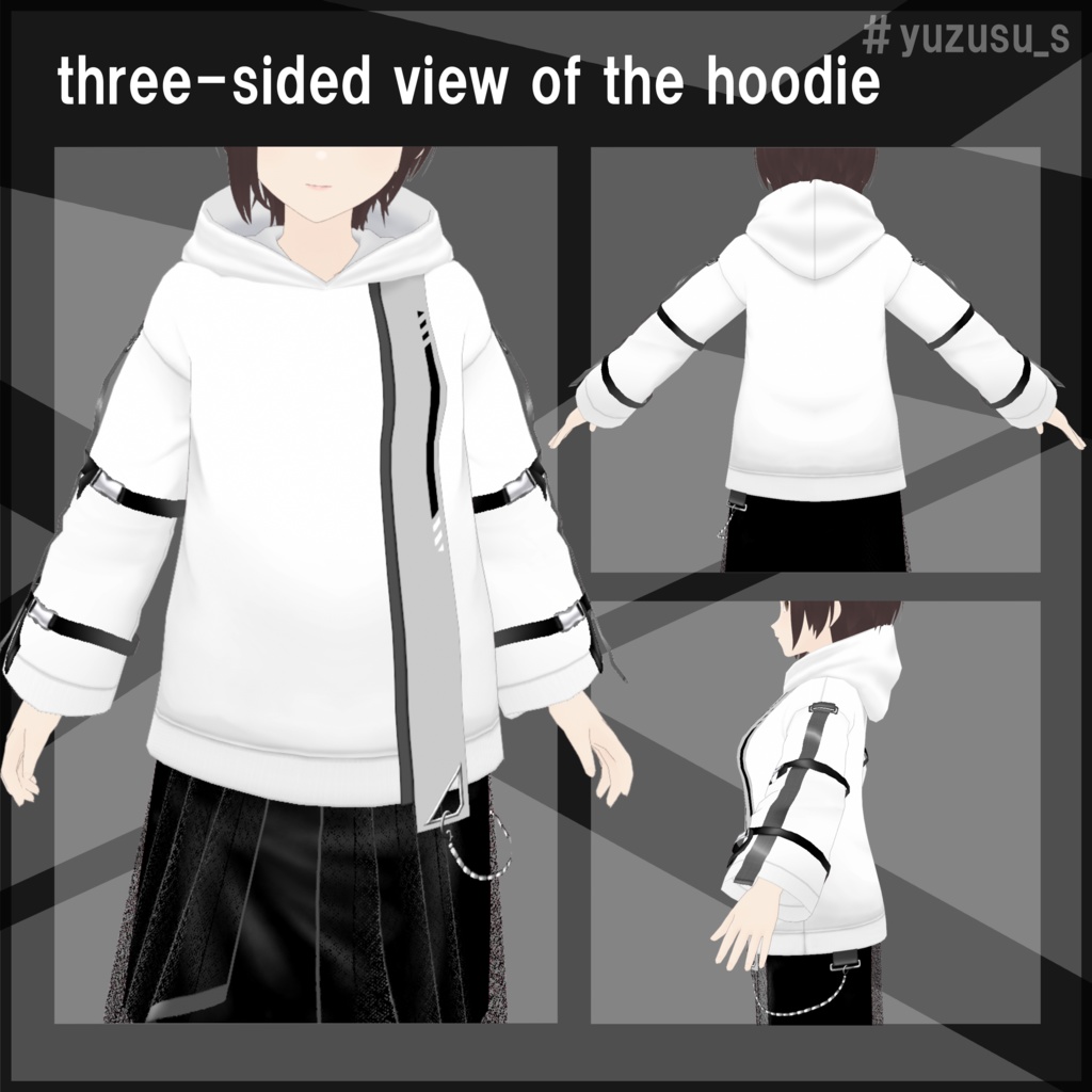【VRoid】モノラインパーカーセット*Monochrome line hoodie set【6colors】