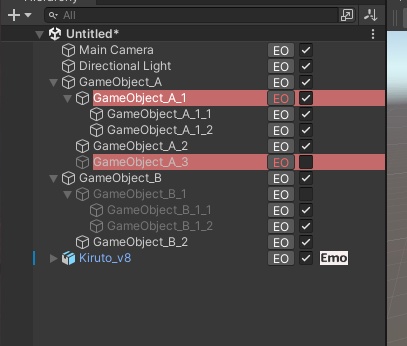 【無料】Hierarchy上でObjectのON/OFFやEditorOnlyタグを切り替える拡張エディタ