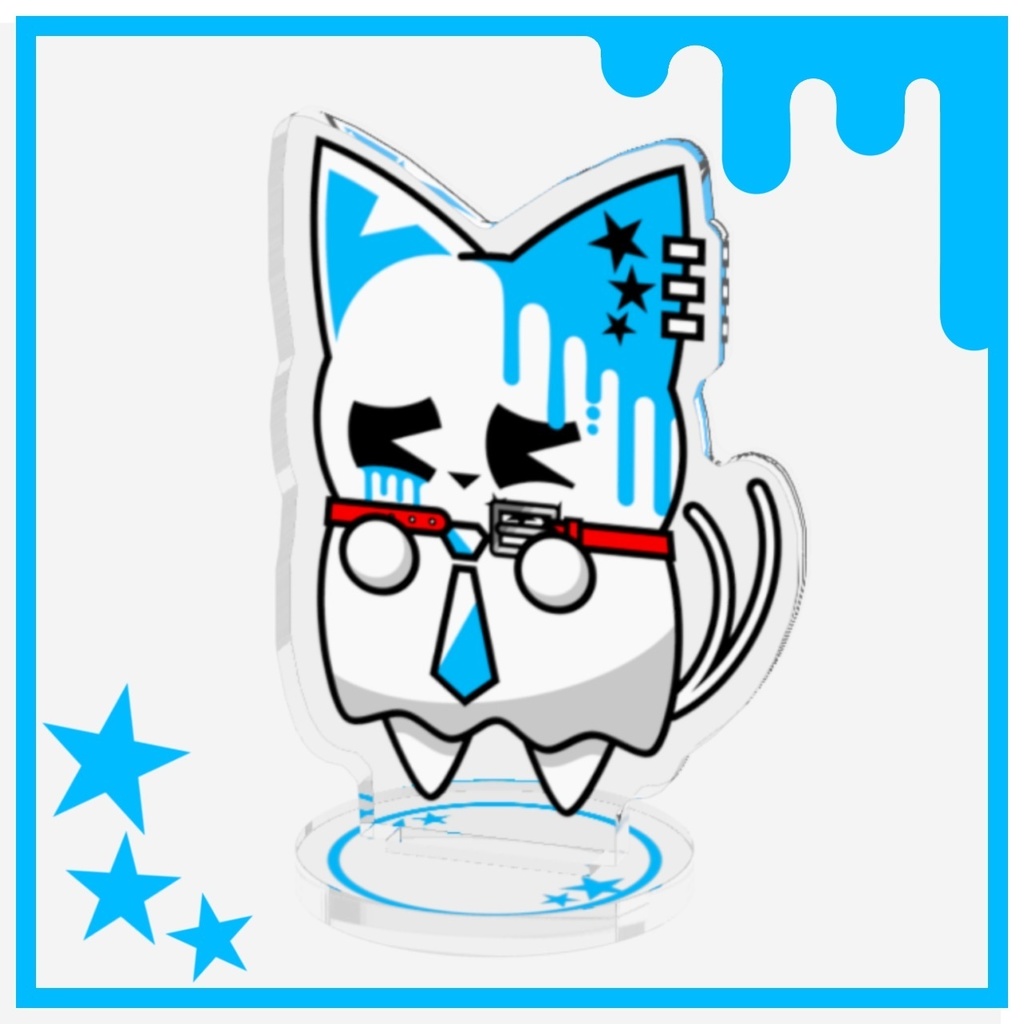【期間限定】デビュー記念🐾💫アクリルフィギュア｢首周りが太くて首輪が届かない銀猫｣