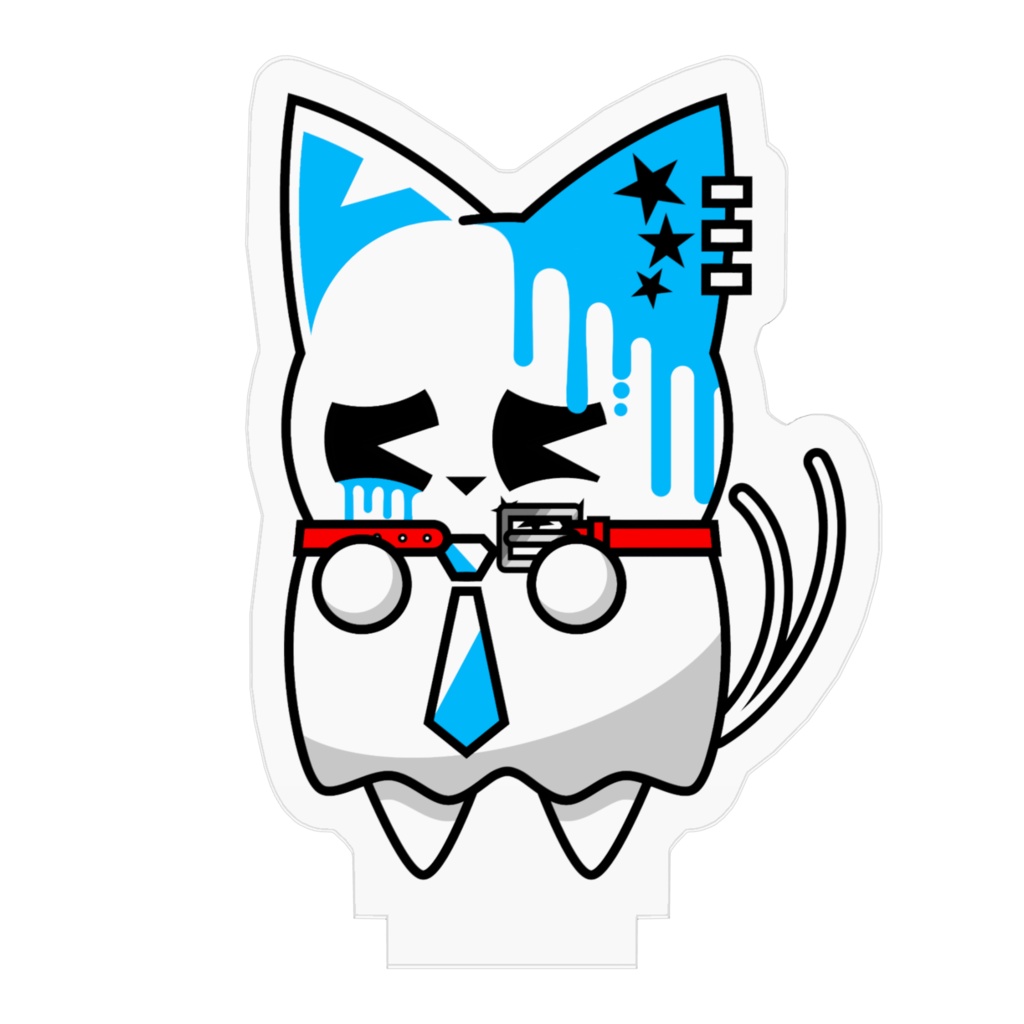 【期間限定】デビュー記念🐾💫アクリルフィギュア「首周りが太くて首輪が届かない銀猫」