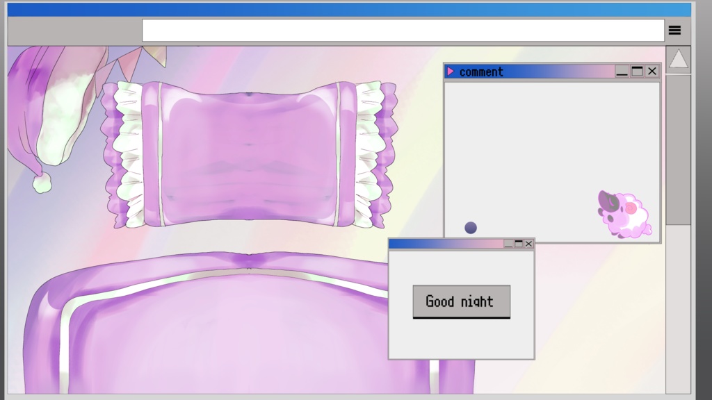 【うごく】お布団ウィンドウ配信背景画面 無料のうごかない版あり【全3種類】