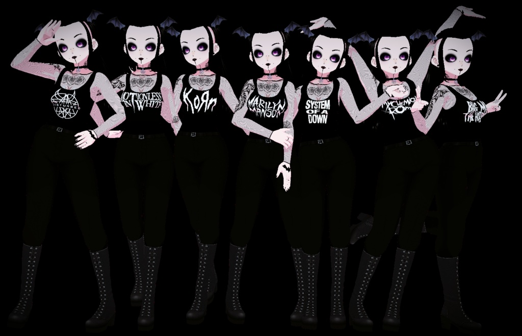 Alt Band Tank Tops w/Fishnet Under Shirt