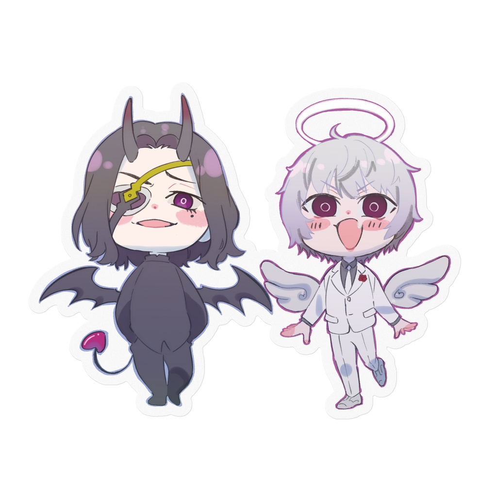 悪魔と天使ステッカー