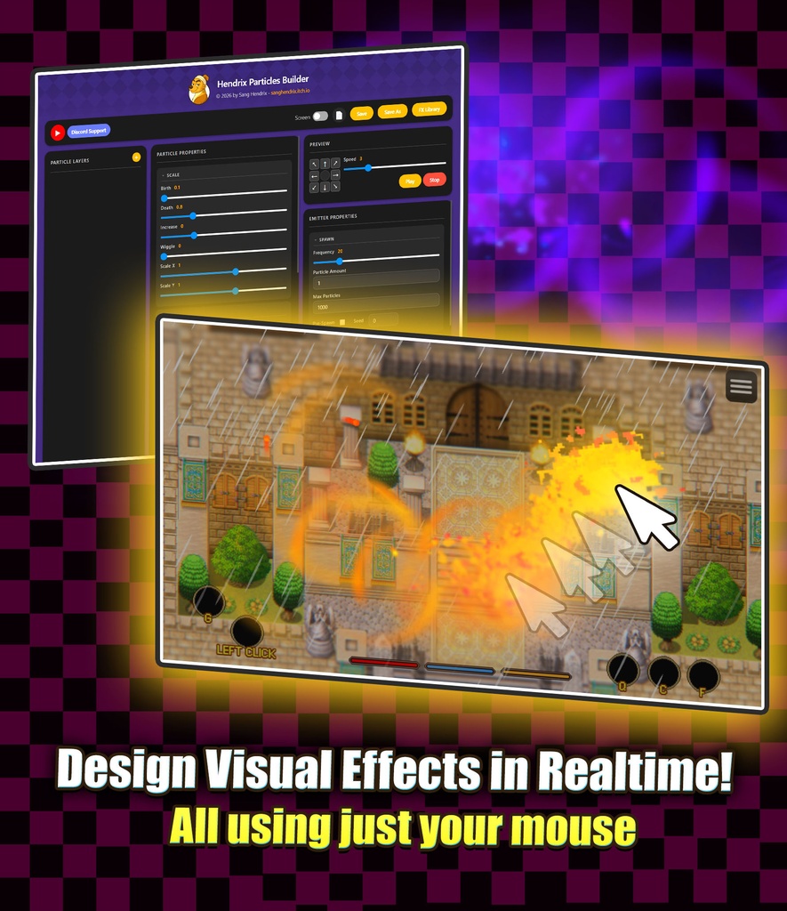 「Hendrix Particles Builder」 (RPGツクールMZ)