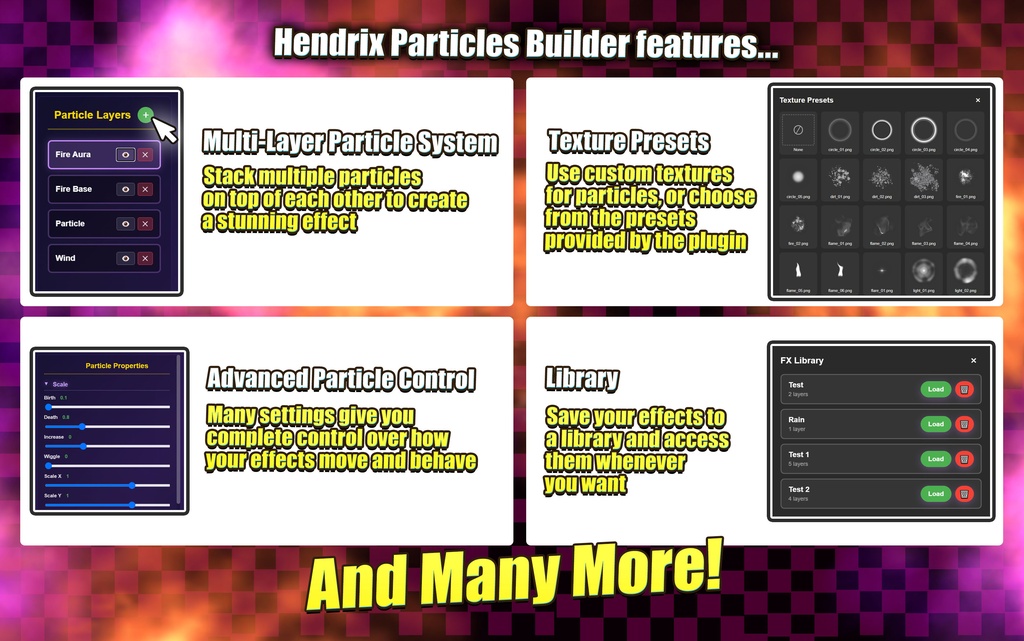 「Hendrix Particles Builder」 (RPGツクールMZ)