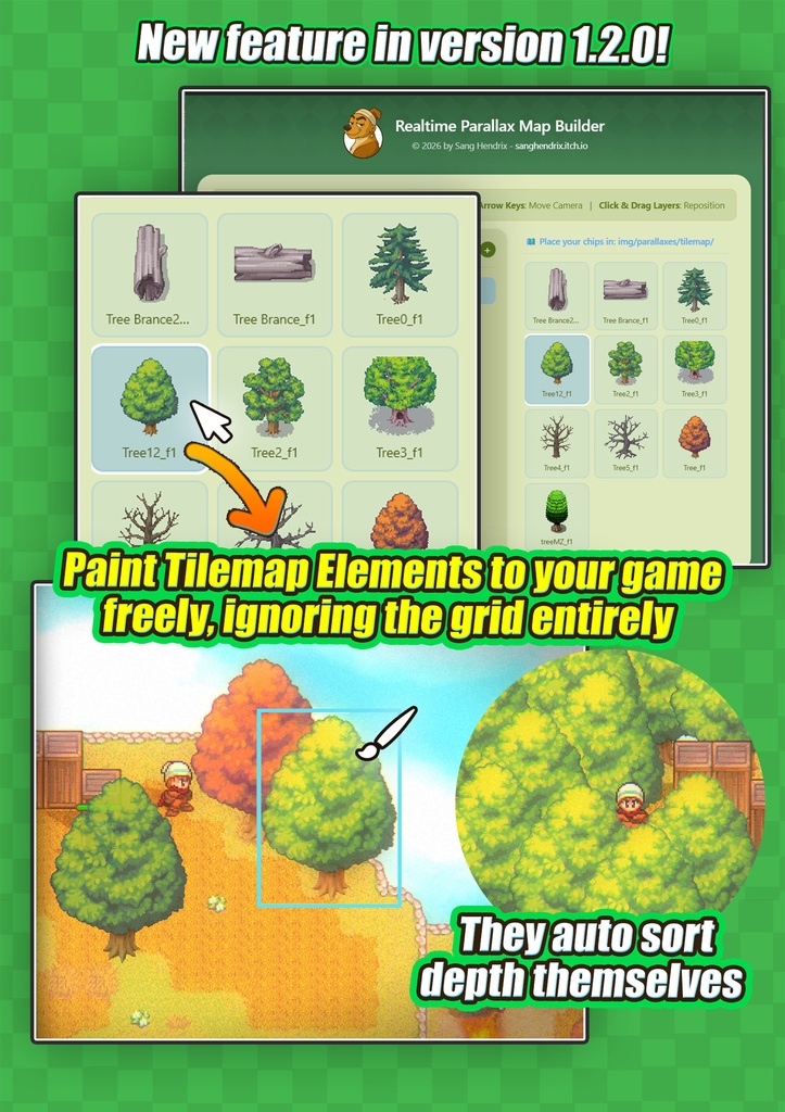 「Hendrix Realtime Parallax Map Builder」 (RPGツクールMZ)