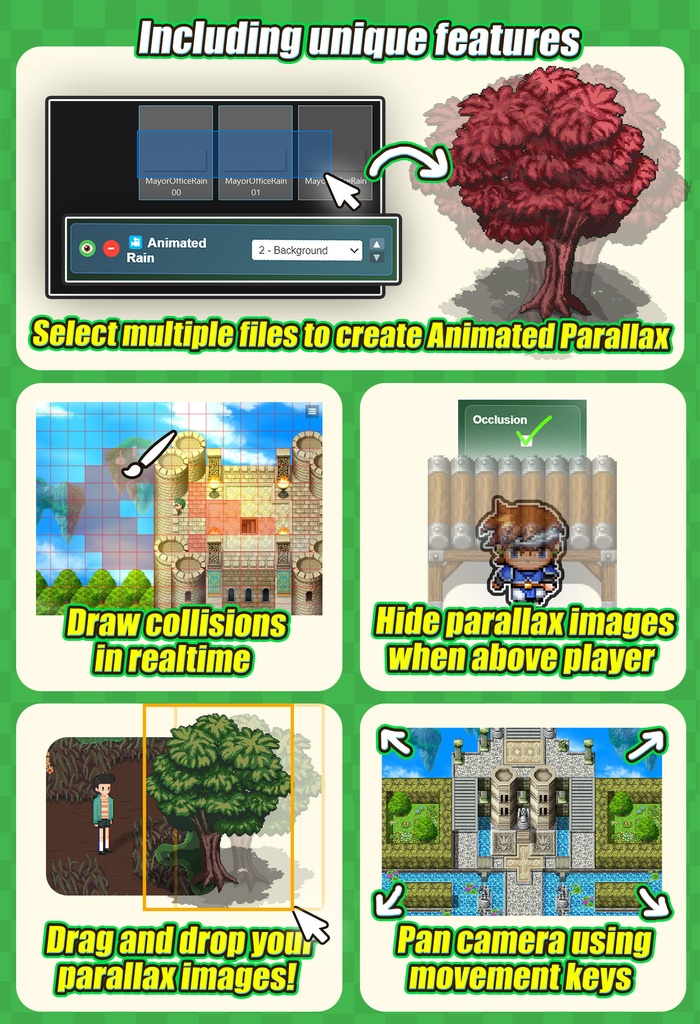 「Hendrix Realtime Parallax Map Builder」 (RPGツクールMZ)
