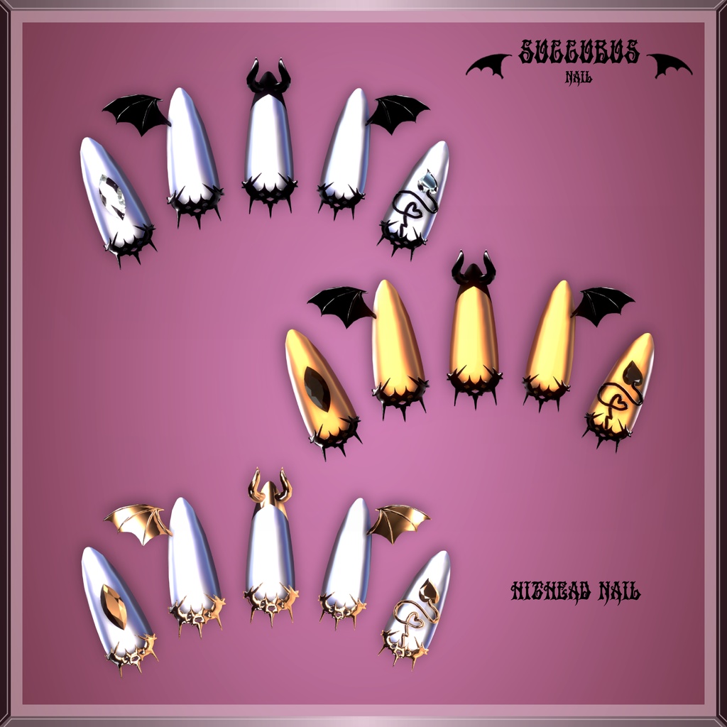 - Succubus Nail - 👿サキュバスネイル😈【全11アバター対応】