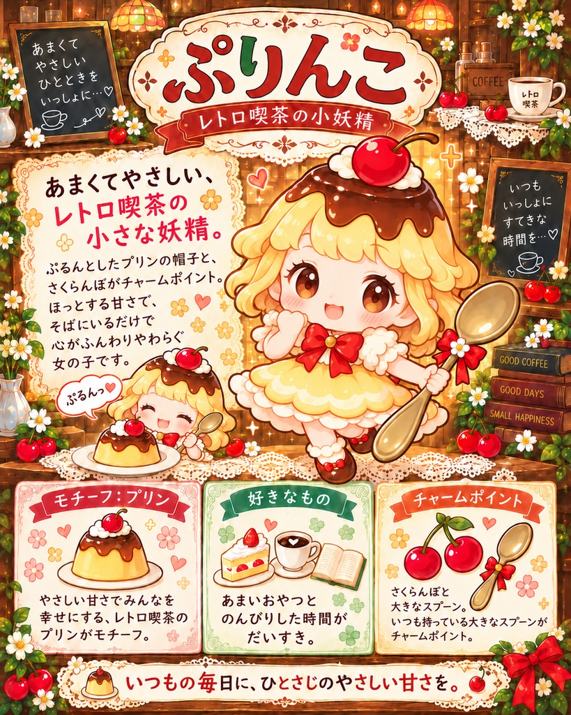 ぷりんこ|めじるしチャーム・アンブレラマーカー