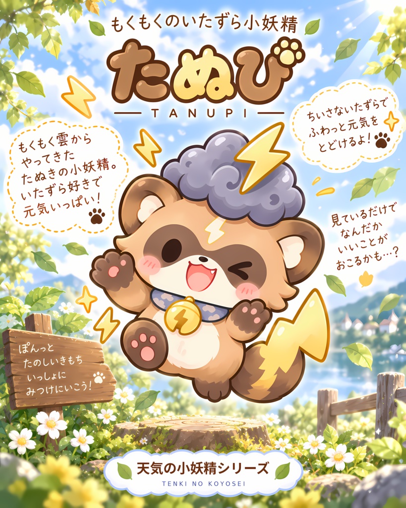 たぬぴ|めじるしチャーム・アンブレラマーカー