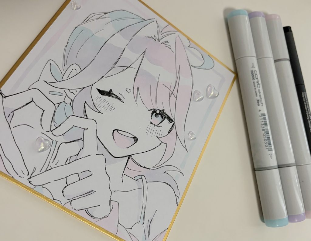 【手描き色紙】オリジナル ラブ(愛)