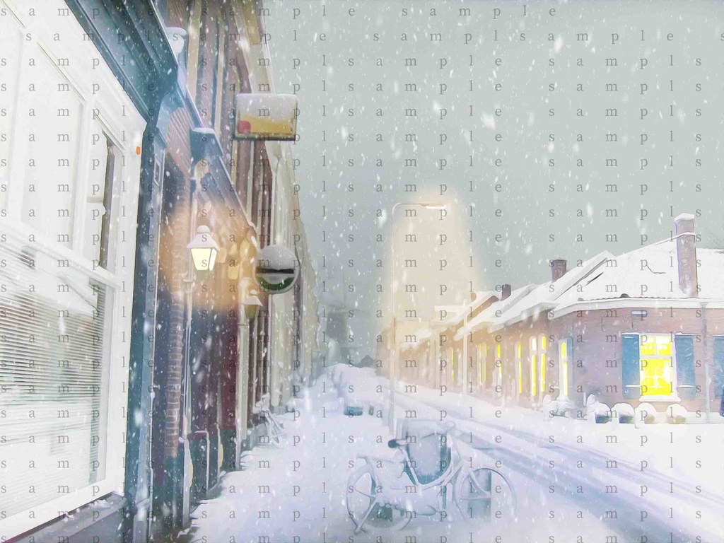 イラスト素材 雪の郊外