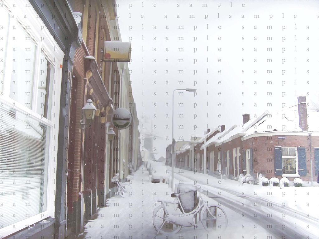 イラスト素材 雪の郊外