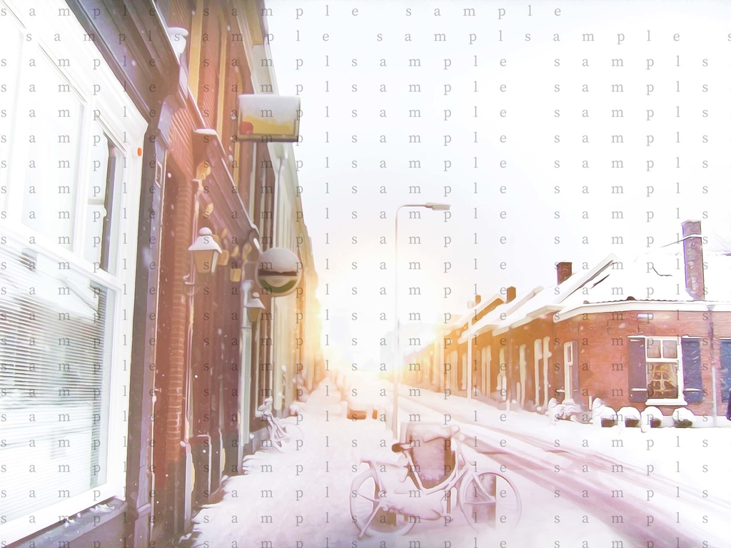 イラスト素材 雪の郊外